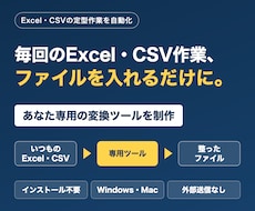 Excel・CSVの定型作業を専用ツール化します イメージ1