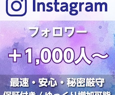 インスタのフォロワー1,000人増加します イメージ1