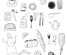 おしゃれな線画イラスト描きます お店のメニューやメッセージカードなどにおすすめです