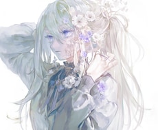 バストアップサイズのイラスト作成します 末永くご利用頂ける綺麗で華やかなイラストを作成します。