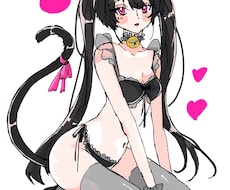 絵チャアプリを使用し簡易的なイラストを描きます 手軽にイラストオーダー！(女の子のみ)