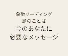 今のあなたに必要な一羽をお届けします 今のあなたに必要な一羽を選びメッセージを届けます