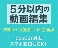 5分以内の動画編集ます 字幕つき｜4000円／3回修正OK・1〜3日納品