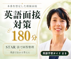 英語面接対策（180分）模擬面接でサポートします STARメソッドで自己PR力がUP！180分英語面接サポート