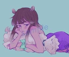 一枚絵、SNSアイコンなどのイラスト作成いたします イメージ1