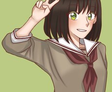 上半身のかわいい女の子のアイコンイラスト描きます イメージ1