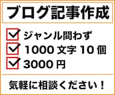 1000字のブログ記事を10つ代行します イメージ1