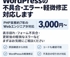 WordPressの不具合・エラー修正に対応します イメージ1