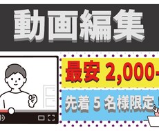 最安!!先着5名様限定!!  動画編集します イメージ1
