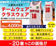 昇華プリント、チームウエア、デザイン、発送込みます チームウェア20枚。枚数等変更可。人気のバスケ！