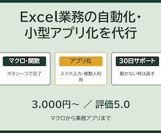 Excel業務の自動化・小型アプリ化を代行します イメージ1