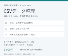 商品CSVの表記を整え重複や空欄を確認します イメージ1