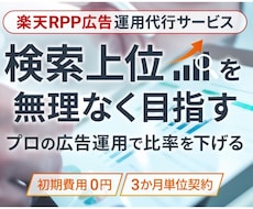 検索順位をあげる楽天RPP広告運用代行をします イメージ1