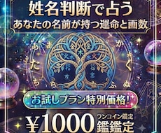 名前の画数から紐解く本質と運勢を本格姓名判断します イメージ1