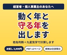 ミーニシ暦｜経営者の「動く年・守る年」を出します イメージ1