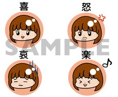 喜怒哀楽4セット！便利で可愛いアイコンお描きします イメージ1