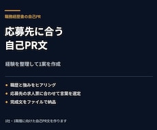 職務経歴書の自己PR文を作成します イメージ1