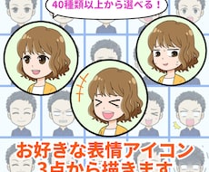商用OK⭐︎お好きな表情アイコン3点から描きます SNS等のアイコンの表情にバリエーションが欲しい方にも！