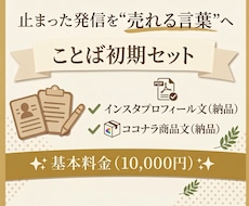 ことば初期セットを作ります 止まった発信を売れる言葉に整えます