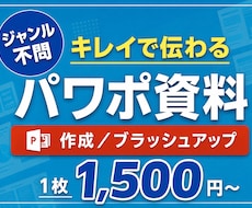 業界問わず！伝わるパワーポイント資料作成いたします 社内資料、プレゼン資料、営業資料などをキレイで伝わる資料に！