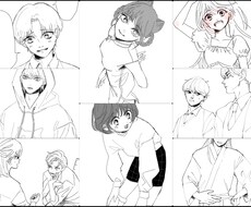 画風幅広く対応！落書きテイストで描きます 【2名まで基本料金込み】創作・小説の挿絵のワンポイントも☺︎