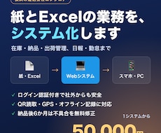 紙とExcelの業務をWebシステム化します イメージ1