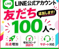 公式LINEの友だち100人増やします 高速増加とゆっくり増加をお選びいただけます。