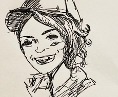 SNSアイコンなどに！黒ペンで描く似顔絵を描きます 写真１枚あればＯＫ！似顔絵イラスト！名刺にも♪