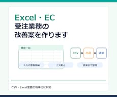ExcelやEC受注業務の改善案を作ります 受注・出荷・請求の手作業を整理