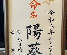 世界に一つだけの手書き命名書お書きします イメージ1