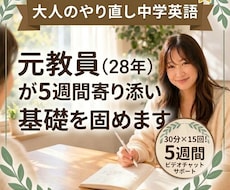 大人のやり直し中学英語★5週間伴走で挫折を防ぎます イメージ1