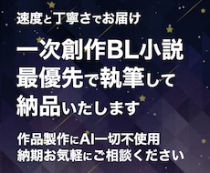 サクッと読める！お急ぎで創作BL小説を執筆します イメージ1