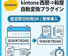 kintone西暦を和暦に変換プラグイン即納します イメージ1