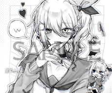 最短1日！病みかわなモノクロアイコン描きます イメージ1