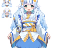 live2D用白髪和風女の子【切り分け済】ます 切り分け済みですぐにlive2Dに対応できる女の子です