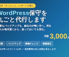 毎月やったことが届くWordPress保守します イメージ1