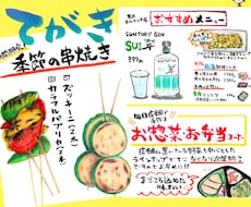 350件超♪美味しそうなポップメニュー手書きします 筆ペンで筆文字ー居酒屋・キッチンカー・焼鳥・焼肉のお品書きー
