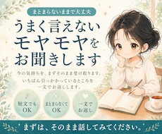モヤモヤの正体を言語化します 自分でも言葉にできない悩みを自己理解につながる形で整理します