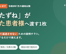 整骨院の受診照会に備える患者様用チラシを渡します イメージ1