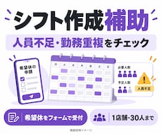 希望休と人員不足を確認するシフト表を作ります イメージ1
