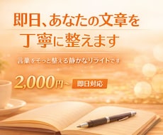 即日、あなたの文章をやわらかく丁寧に整えます イメージ1