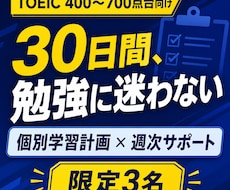 TOEICの弱点分析から30日間伴走します 弱点分析・個別計画・面談2回で迷わず続ける
