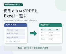 商品カタログPDFをExcelに転記します イメージ1