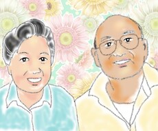 似顔絵をカードにします お世話になった方などへメッセージを添えて似顔絵を送りましょう