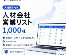 人材紹介・派遣会社リスト1000社を納品します イメージ1