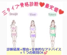３タイプ骨格診断♥最安値♥写真で診断します 診断結果+診断の理由+全体的なアドバイス+１つの質問OK♡