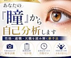 あなたの負担ゼロ！！｜『瞳』から自己分析します 質問や選択なし！あなたは待つだけ！性格・天職を読み解く新手法