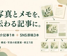 写真とメモから商品・お店の紹介記事を整えます イメージ1