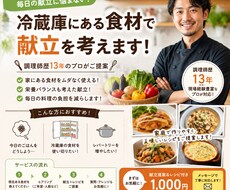 冷蔵庫にある食材で【調理師歴13年】献立を考えます イメージ1