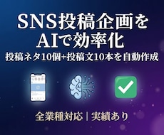 SNS投稿企画をAIで効率化｜全業種対応します イメージ1